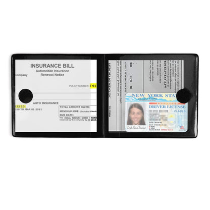 UYYE Car Registration and Insurance Card Holder, Vehicle Glove Box Car Organizer, Interior Car Accessories for Documents, Cards, License - 2 Pack