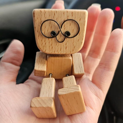 Froklic Shaking Wooden Man,Shaking Wooden Man Figurine with 12 Magnetic Expressions,3 Pcs Funny Dashboard Figurine,Handmade Wobble Doll for Car Accessories and Desk Decoration(3 Pcs)