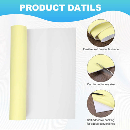 MECCANIXITY 2 Pcs White Foam Sheets, 78"x13"x 1/16" Self Adhesive EVA Foam Roll with Adhesive Backing for Crafts DIY Projects Furniture Protecting Gap Filling