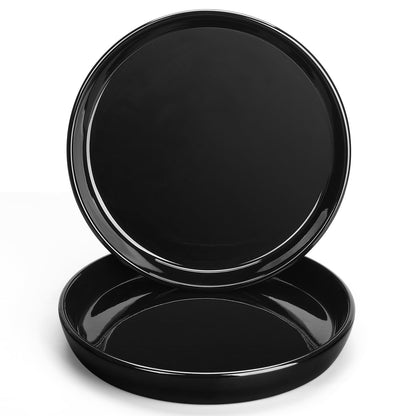 YOPIKUU 2 Pack Ceramic Plant Saucer 4 6 7 8 10 12 14 Inch Plant Tray, Durable Sturdy Flower Pot Drip Trays for Indoor and Outdoor