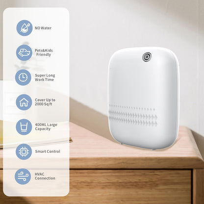 Upgraded Scent Air Machine for Home Cover Up to 2000 sq.ft, Waterless Essential Oil Diffuser 400ML, Hotel and Commercial Use, Waterless Cold Air Diffuser for Home, Office