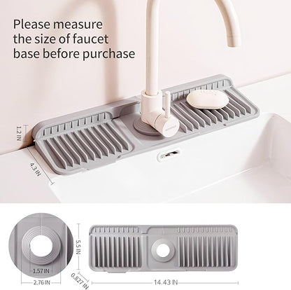 Folding Faucet Mat for Kitchen Sink Upgraded Premium Silicone Splash Guard