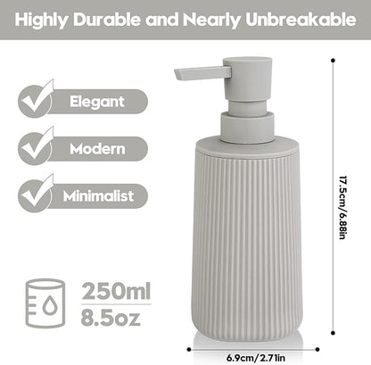 Small Soap Dispenser for Bathroom and Kitchen, Modern Farmhouse Striped Style