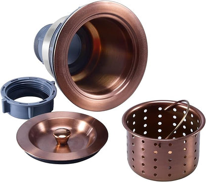 KONE 3/1-2 Inch Sink Drain Assembly Antique Copper Kitchen Sink Drain Kit