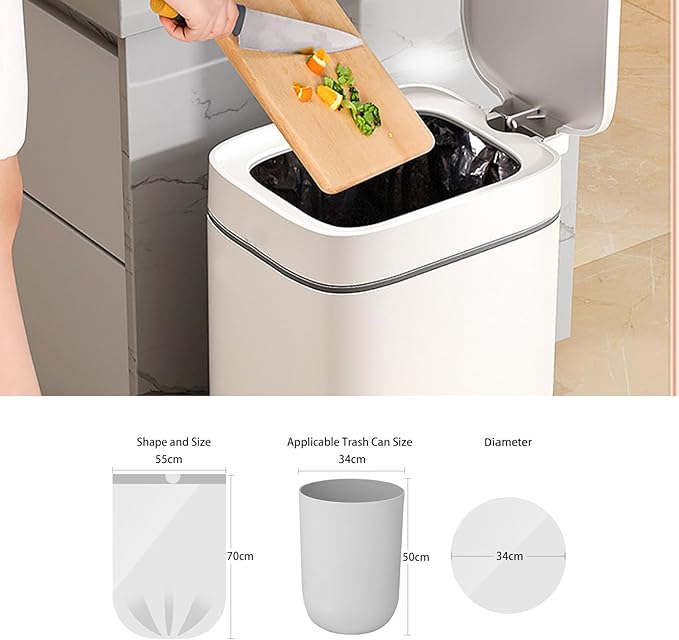 8 Gallon Trash Bags, Drawstring Garbage Bags, 1.32Mil Thickness, 55 * 70cm
