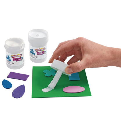 Colorations® Tacky Craft Glue Classroom Pack Jars, Each with Built in Brush Applicator, Set of 12, Each 3oz, Thick & Strong Tacky Glue, Dries Clear, Use at School, Home, Office & Craft Projects