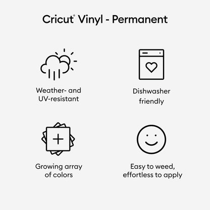Cricut Premium Permanent Vinyl Roll (12 in x 15 ft), Dark Red - Weather-Resistant, Dishwasher-Safe & Fade-Proof, Compatible with Cricut Cutting Machines