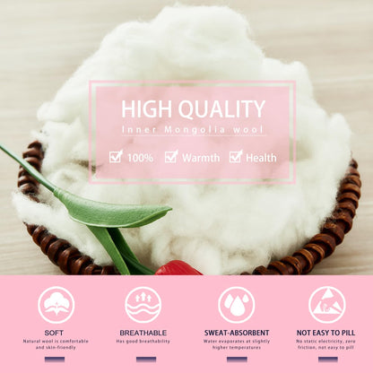 Piqoeei Lambs Wool Stuffing Super Clean Fine Wool for Felting Filler Roving Mercerized Wool for Crafts Needle Cushions Pillow Knitted Stuffed Toys Animals Blending and Dryer Balls, Natural White
