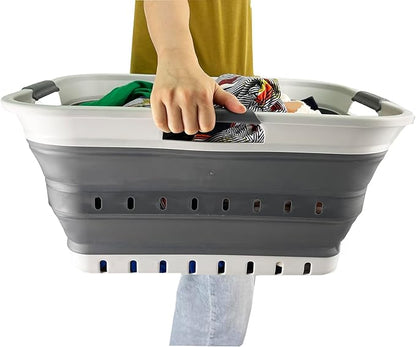 SAMMART 42L Collapsible Plastic Laundry Basket