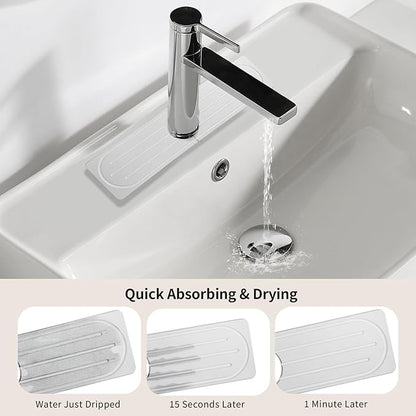 Stone Faucet Mat for Kitchen Sink, Diatomite Fast Drying Absorb Moisture Tray