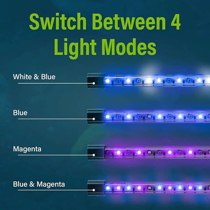 GloFish 8-Inch LED Light Stick for Fish Aquariums Up to 5 Gallons, 1 Count, with White, Blue and Magenta LED Lights