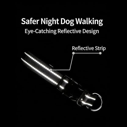 Dog Collar Leash Set, Gradient Color, with Safety Reflective Strips, 5 ft Matching Leash, Neoprene Padded Handle, Adjustable 4 Sizes for Small Medium Large Dogs.(S, Orange Pink)