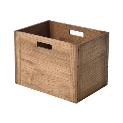 KIRIGEN Stackable Wood Storage Cube /Basket/ Bins Organizer for Home Books Clothes Modular Open Cubby Storage System - Office Cubical Bookcase Closet Shelves C26-DBR