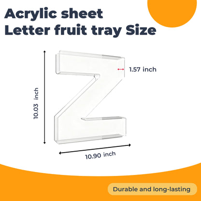 10" Acrylic Letter Charcuterie Tray - Reusable Fillable Alphabet Shape Charcuterie Box, Alphabet Shape Cake Candy Tray for Birthday Anniversary Party Decorations (Letter Z)
