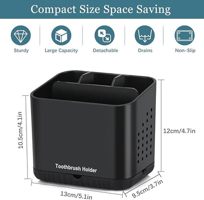Black Toothbrush Holders for Bathrooms, Kids Electric Toothbrush and Toothpaste