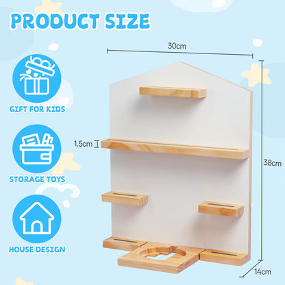Gieanoo for TonieBox 2/1 Toniebox Shelf, Magnetic Shelf for Tonies Pine Wooden Floating Wall Shelves Organizer Compatible with Tonie Box Player and Tonie Figures Storage(White)
