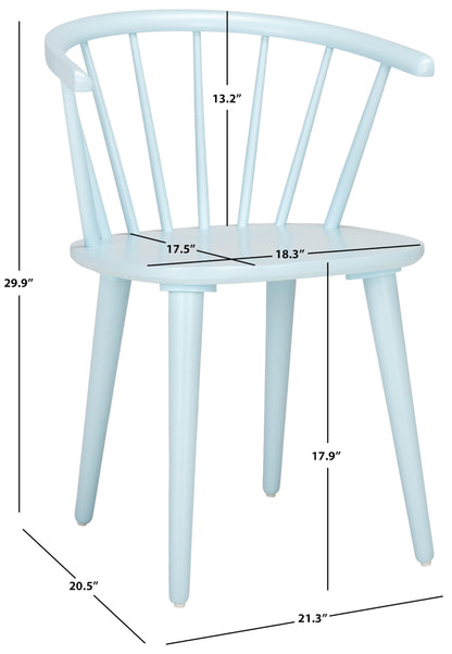 SAFAVIEH Furniture - Blanchard Side Chair Set of 2 - Pale Blue - Solid Wood - Modern Clean-Line Design - Ideal for Dining Room, Kitchen, Living Room, 17.9" Seat Height (AMH8512G-SET2)