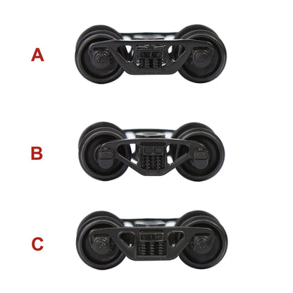Evemodel 12pcs Model Train Bogie with Plastic Wheels 1:87 HO Scale 33" Model Railway Accessories (Style A)
