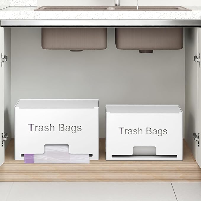 2-Pack Trash Bag Holder Dispenser, Stackable Garbage Bag Dispenser, Extra Large