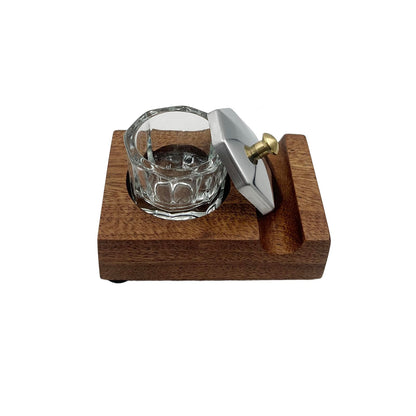 Yidaz Ink Well for Dip Pen Wooden Calligraphy Pen Holder Oblique Nib Holder Glass Ink Bottle Container Desktop Tabel Decoration