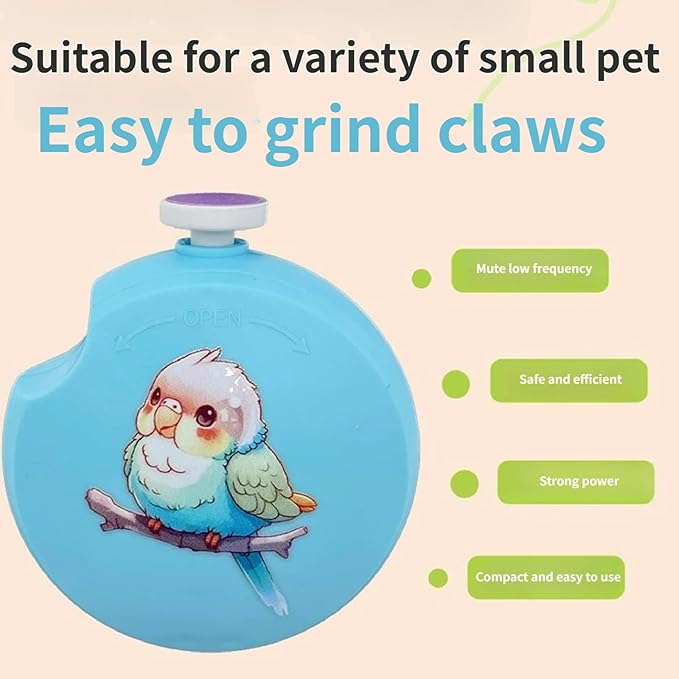 Electric Parrots Beak Grinder Fast Speed Motor Trimmer for Fast Trimming Efficiency Safe and Metal Texture Safe Grooming