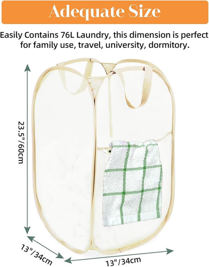 2 Pcs Durable Collapsible Laundry Baskets