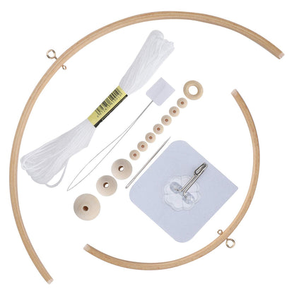Baby Mobile DIY Kit, Nursery Wooden Frame Mobile Hanger Bed Bell Frame for Crafts Mobile Kit Wind Chime Bell Room Home Decor Gift