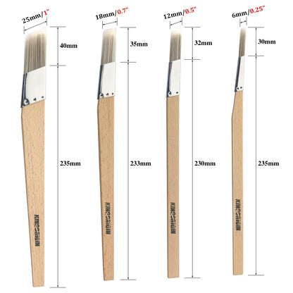 Trim Paint Brushes Set of 8-0.25", 0.5", 0.7", 1" Slant Lining Fitch Paint Brushes for Detail, Small Cutting in Brushes for Trim, Edges and Crafts