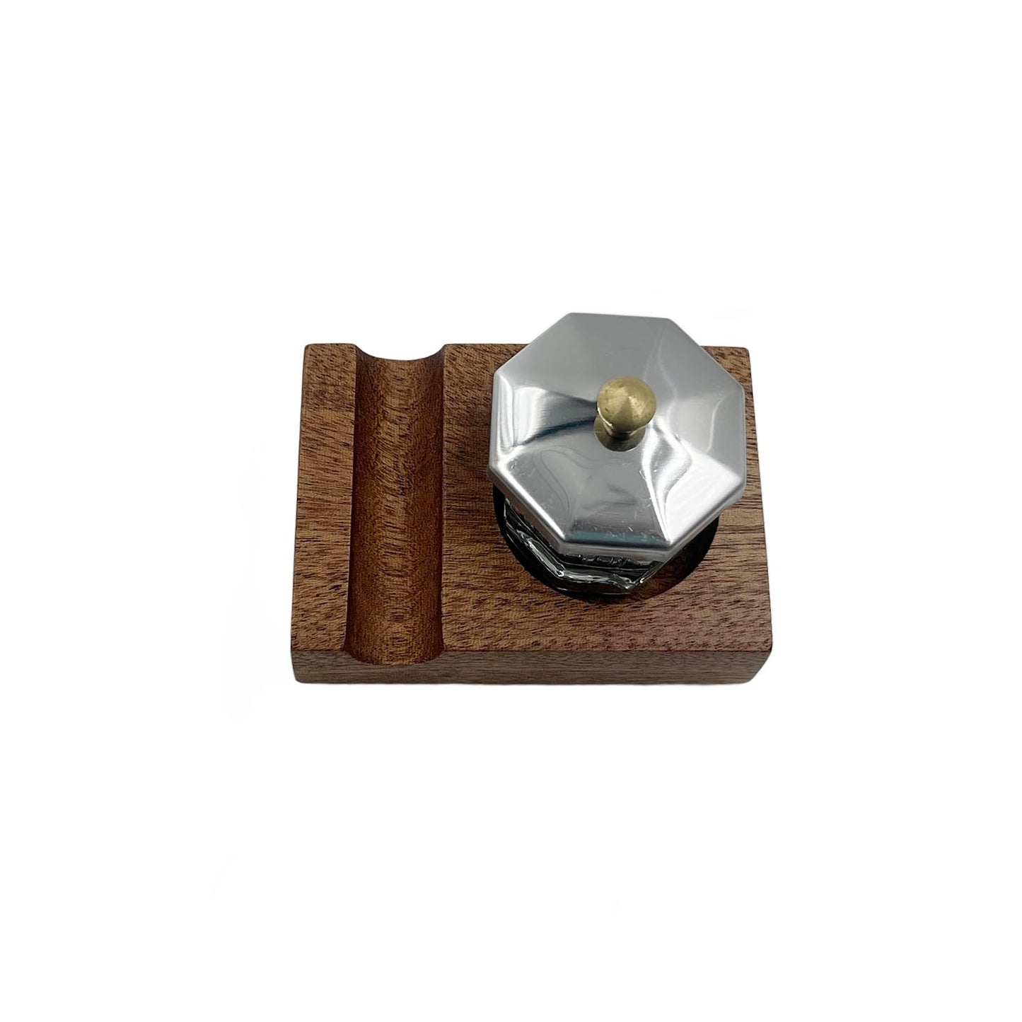 Yidaz Ink Well for Dip Pen Wooden Calligraphy Pen Holder Oblique Nib Holder Glass Ink Bottle Container Desktop Tabel Decoration