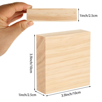 Acrux7 20 Pack 4x4x1 Inch Wood Squares, Unfinished Wooden Panels, Blank Natural Pine Wooden Boards for Crafts, Painting, Laser Engraving, Wood Burning, DIY Coasters