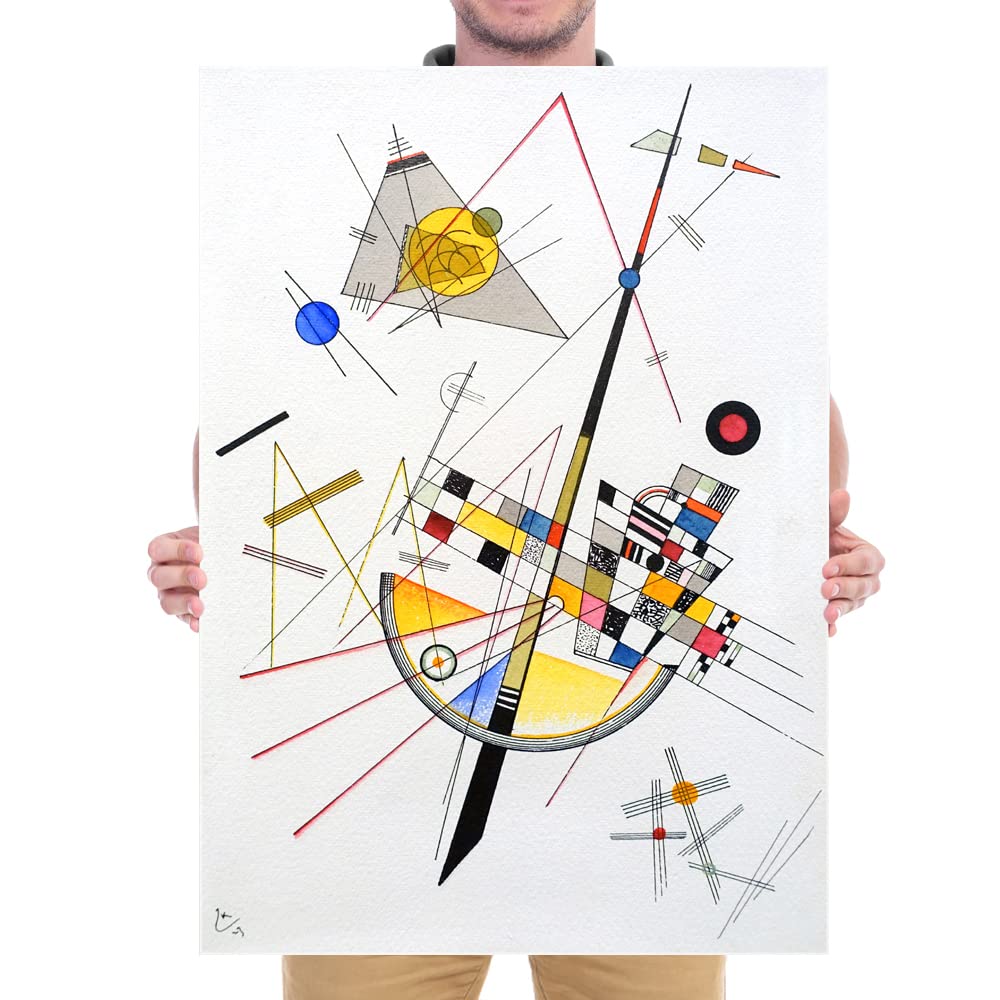 Wieco Art Framed Canvas Wall Art Composition VII, 1913 by Wassily Kandinsky Classic Abstract Famous Paintings Reproductions Canvas Wall Art for Home Decoration