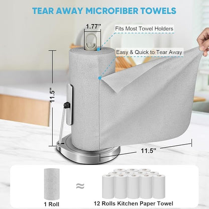 AIDEA Microfiber Cleaning Cloth Roll, Reusable Paper Towels Tear Away Cloth