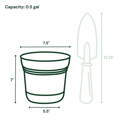 Bloem Saturn 7" Round Plastic Planter - Indoor/Outdoor, Snap-in Saucer & Drainage Holes, Bermuda Teal