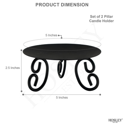 Hosley Set of 2 Pillar or LED Candle Holder 5 inch Diameter Gift for Farmhouse Weddings or can be Used for Aromatherapy and Spa O5