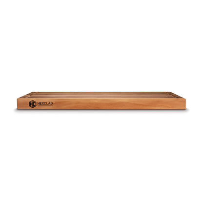 HexClad Large Walnut Cutting Board, Double-Sided with Juice Groove & Recessed Handles, Durable, Scratch-Resistant Hardwood, Great for Chopping, Carving & Serving, 13.75"x19.5"