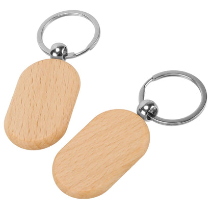 SEHOI 100 Pieces Unfinished Wooden Keychain Blanks,Wood Key Rings Bulk for Laser Engraving and DIY Craft Gift Making,Rectangular