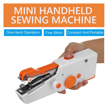Handheld Sewing Machine, Mini Sewing Machine Handheld for Quick Stitching with Sewing Kits Suitable for Home,Travel,DIY (Orange)