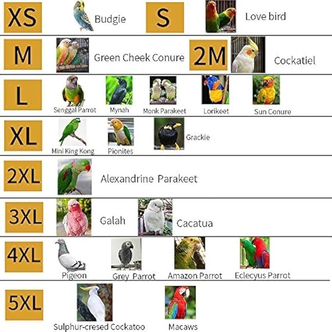 Bird Harness Leather Set Tuxedo Flight Suits with Nappy Diapers Waterproof Inner Layer Urine Wet for Parrot Cockatiel Conure Parakeet Macaw Budgie (4XL)