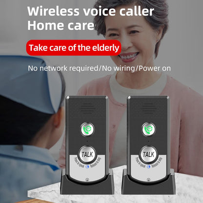Decdeal 2 Pack Intercoms Wireless for Home, Voice Bidirectional Caller Home Ultra Long Distance Voice Interphone Elderly Caller Room to Room Communication Intercom Two Way Ringtone Call