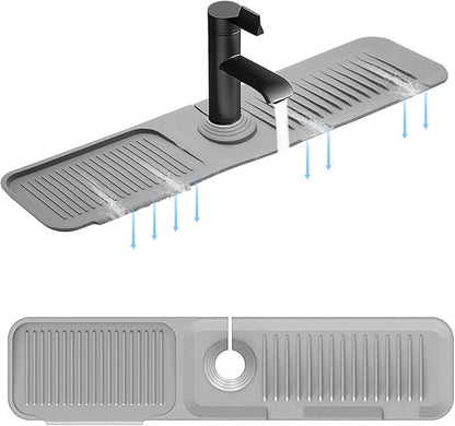 5° Slope Kitchen Sink Faucet Mat, Kitchen Sink Splash Guard, Silicone Material