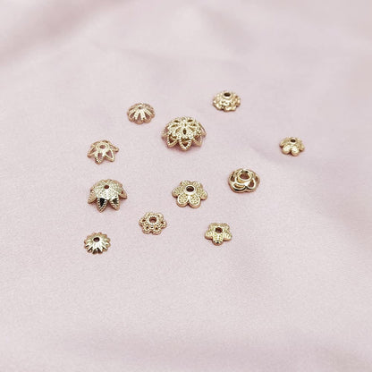 INSPIRELLE 120pcs Bead Caps Gold Plated Long-Lasting Metal Filigree Flower Cup Shape Bead for Jewelry Bracelet Necklace Making