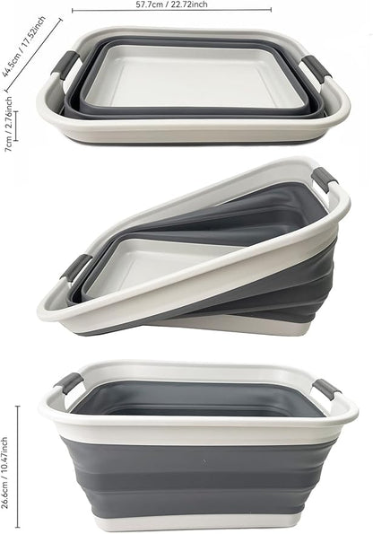 SAMMART 42L Collapsible Plastic Laundry Basket