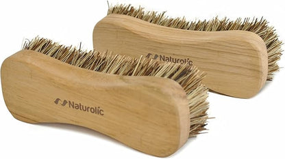 All-Natural Wooden Scrub Brush Set | Wooden Handle | Palmyra Bristle Brush