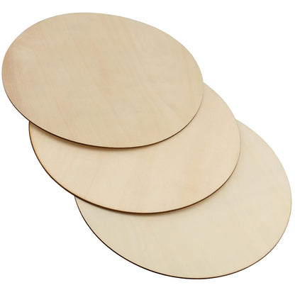JAPCHET 30 Pieces 10 Inch Round Wood Circles, 1/8 Thick Blank Unfinished Wooden Rounds, Round Wood Discs for Crafts, Door Hanger, Wood Sign