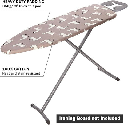 Ironing Board Cover and Pad Standard Size 15" x 54", 3 Pairs of Hook and Loop