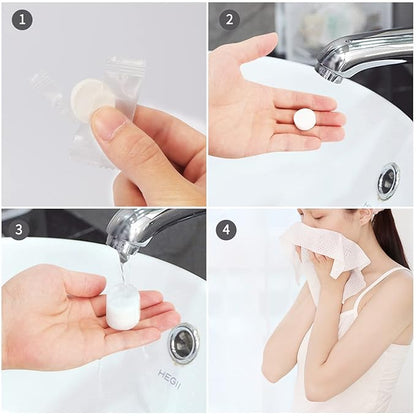 Classycoo Compressed Towel 100 PCS Mini Tablets Disposable Portable Face Towel