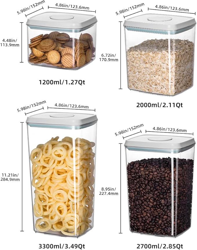 8-Piece Set of Pop Airtight Food Storage Containers