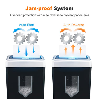 Bonsaii 15-Sheet Office Paper Shredder, 40 Mins Heavy Duty Shredder for Home Office, Crosscut Shreder with Anti-Jam System & P-4 High Security Supports CD/Credit Cards/Staple,5 Gal Pullout Bin C169-B