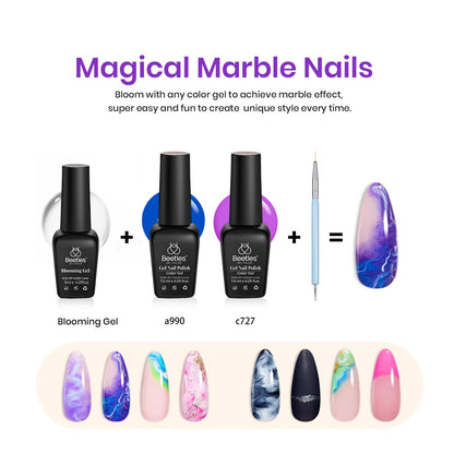 beetles Gel Polish Set - 23Pcs Macaroon Color Gel Nail Kit with Glossy Matte Top Coat Base Coat Yellow Pink White Purple Blue Glitter Bright Uv Nails Paradise Pastel Gel Halloween Gifts for Women