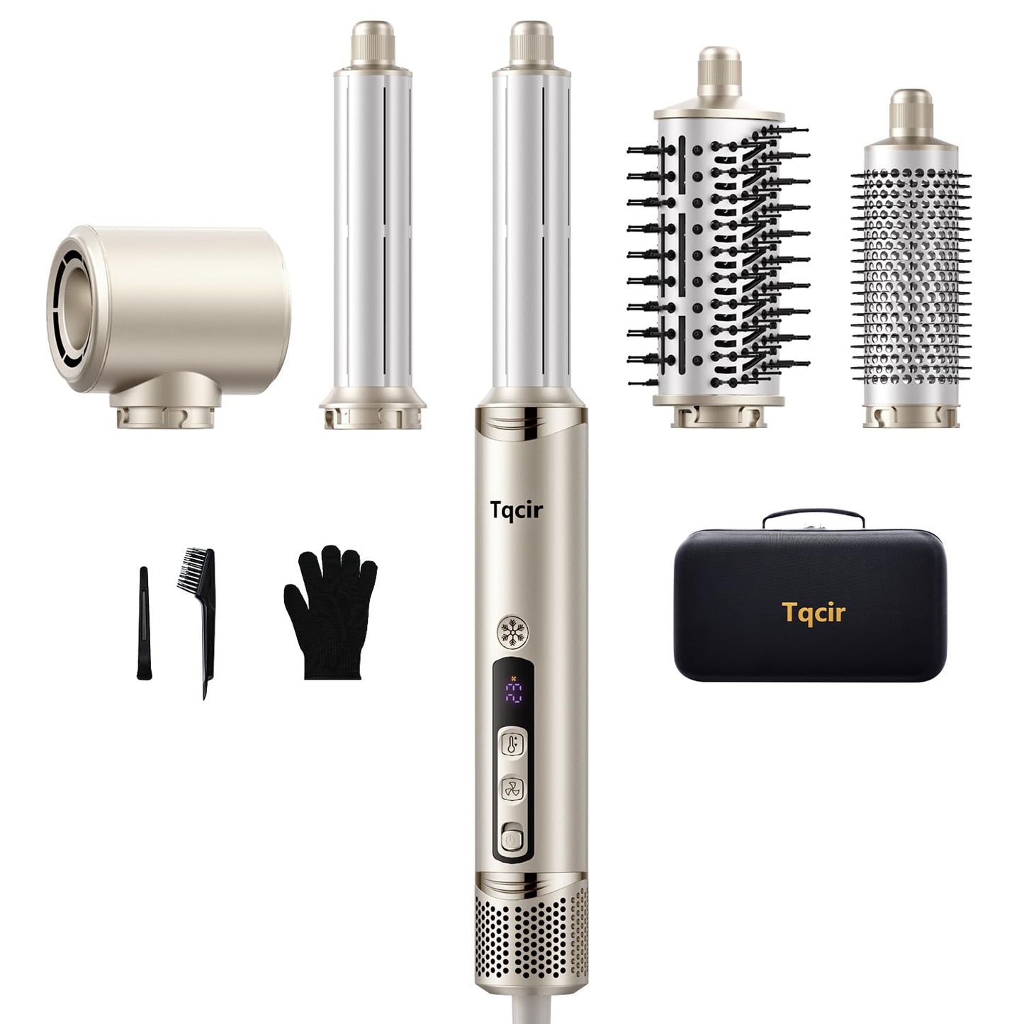 5-in-1 Professional Hair Dryer Brush, Powerful Multi-Styler with Auto-Wrap Curlers, Fast Drying Curling Straightening Volumizing Without Heat Damage, Storage Case Best Gift for Girl/Women